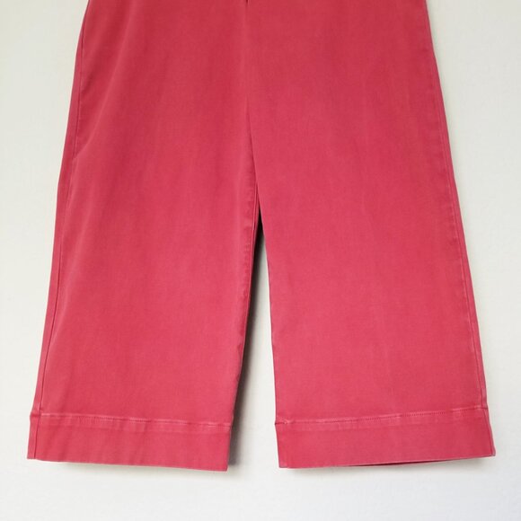Spanx Stretch Twill Wide Leg Cropped Pants Wild Rose L Pull On Shaping Pockets - Picture 14 of 16